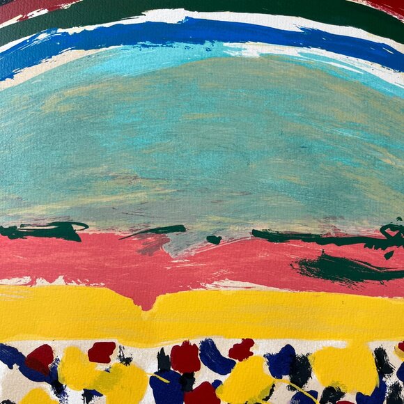 Original Hand Signed Limited Edition Menashe Kadishman Serigraph of Rainbow Over - Picture 3 of 11